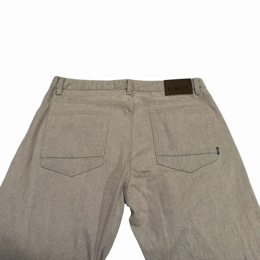 Link Soul Jeans Mens Golf Pants 36 Regular Straight Gray Denim Casual LS676 - Picture 6 of 11